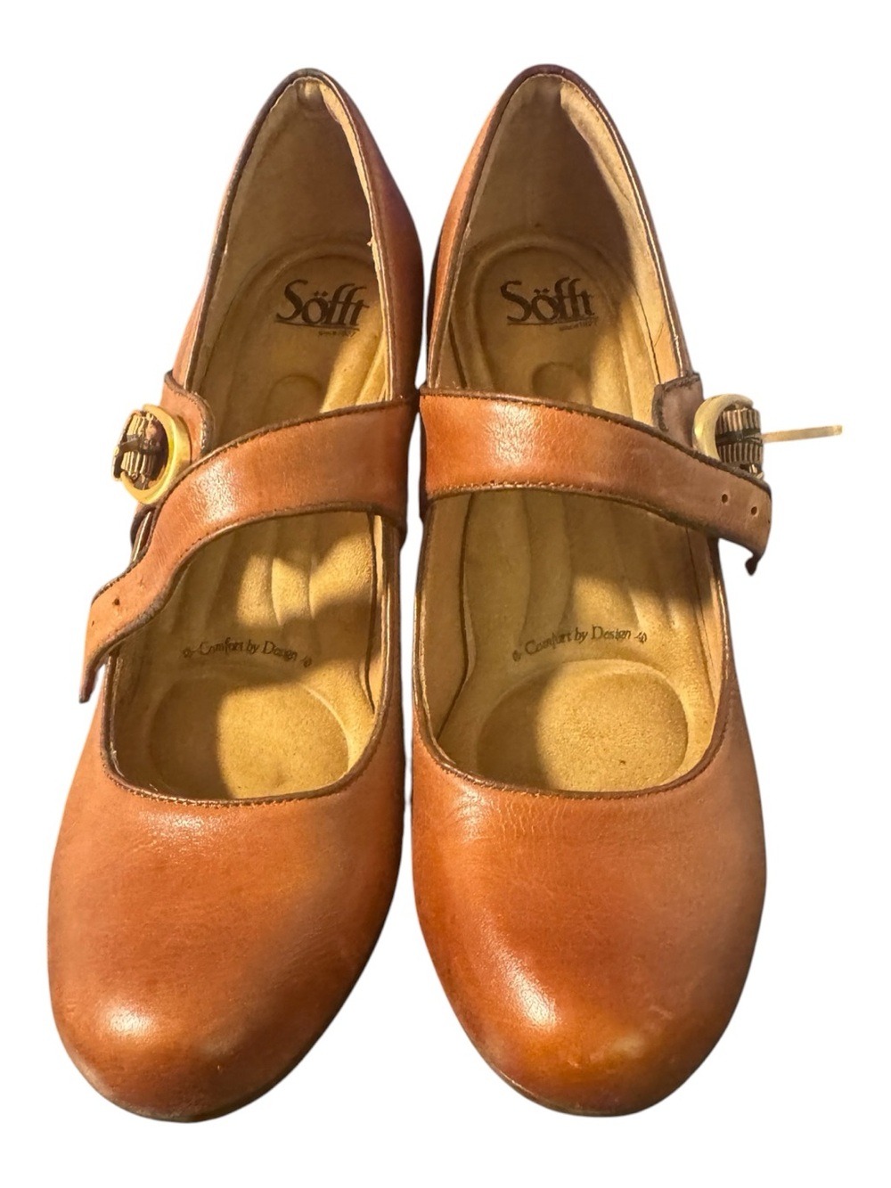 Söfft Miranda Brown Leather Mary Jane Pumps Size 9 - Picture 3 of 6